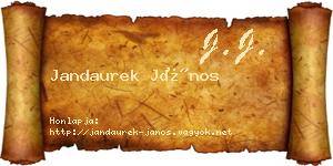 Jandaurek János névjegykártya